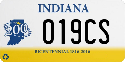 IN license plate 019CS