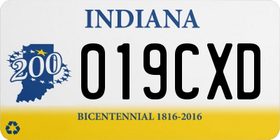 IN license plate 019CXD