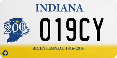 IN license plate 019CY