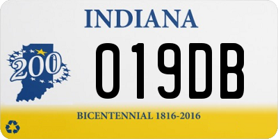 IN license plate 019DB