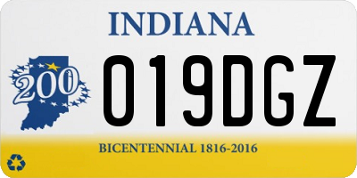 IN license plate 019DGZ