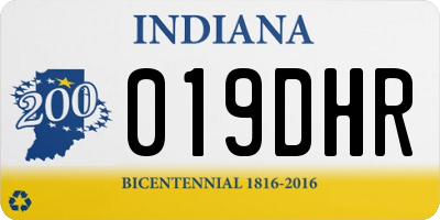 IN license plate 019DHR