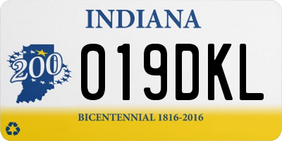 IN license plate 019DKL