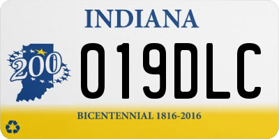 IN license plate 019DLC