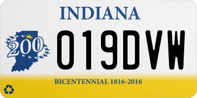 IN license plate 019DVW