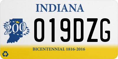 IN license plate 019DZG