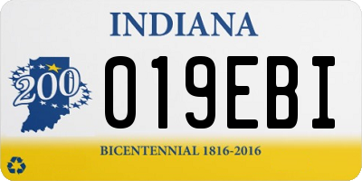IN license plate 019EBI