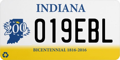 IN license plate 019EBL