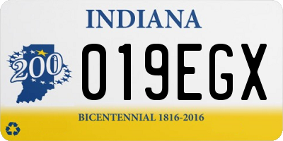 IN license plate 019EGX