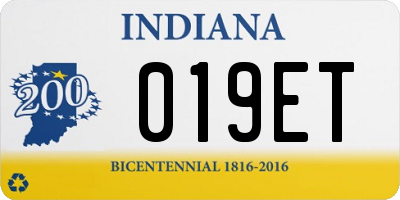 IN license plate 019ET