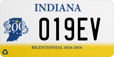 IN license plate 019EV