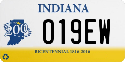 IN license plate 019EW