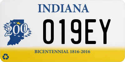 IN license plate 019EY