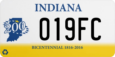 IN license plate 019FC