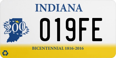 IN license plate 019FE