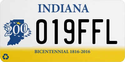 IN license plate 019FFL