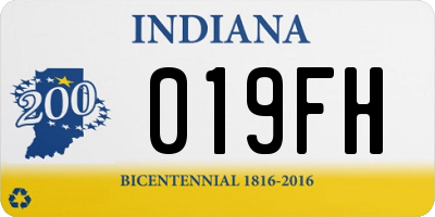 IN license plate 019FH