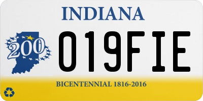 IN license plate 019FIE