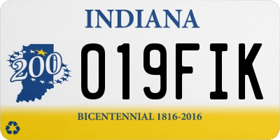IN license plate 019FIK