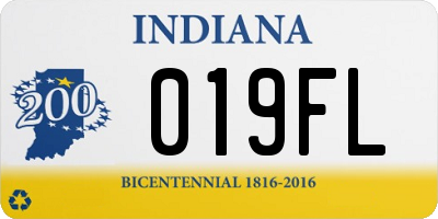 IN license plate 019FL