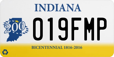 IN license plate 019FMP
