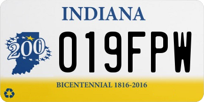 IN license plate 019FPW