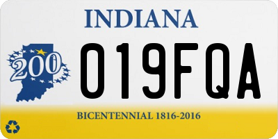 IN license plate 019FQA