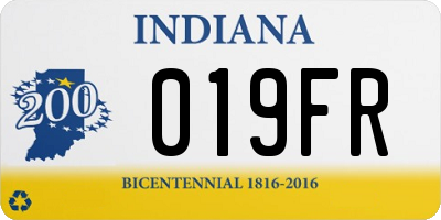 IN license plate 019FR