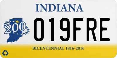 IN license plate 019FRE