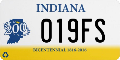 IN license plate 019FS