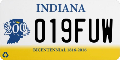 IN license plate 019FUW