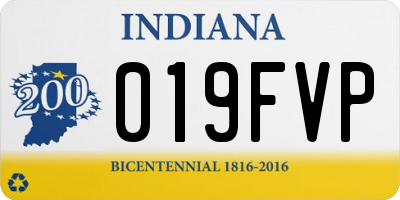 IN license plate 019FVP