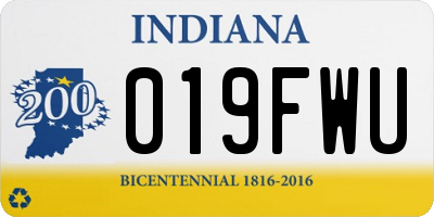 IN license plate 019FWU