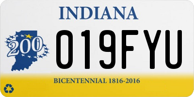 IN license plate 019FYU