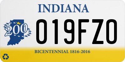 IN license plate 019FZO
