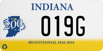 IN license plate 019G