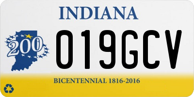 IN license plate 019GCV