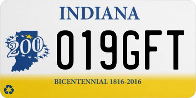 IN license plate 019GFT
