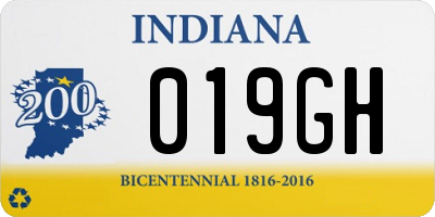 IN license plate 019GH