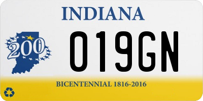IN license plate 019GN