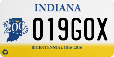 IN license plate 019GOX