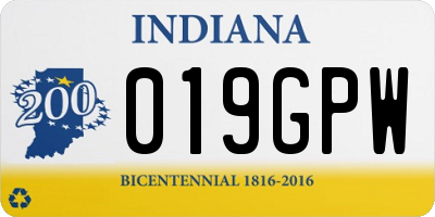 IN license plate 019GPW