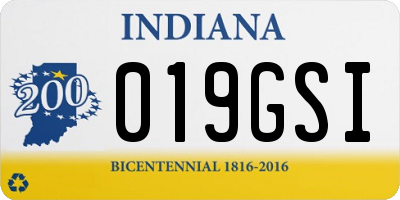 IN license plate 019GSI