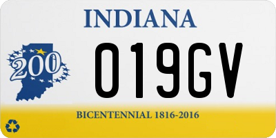 IN license plate 019GV