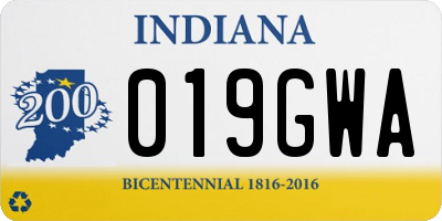 IN license plate 019GWA