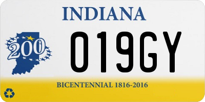 IN license plate 019GY