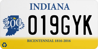 IN license plate 019GYK