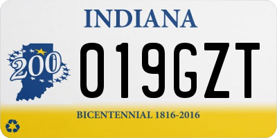 IN license plate 019GZT