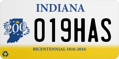 IN license plate 019HAS