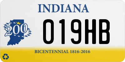 IN license plate 019HB